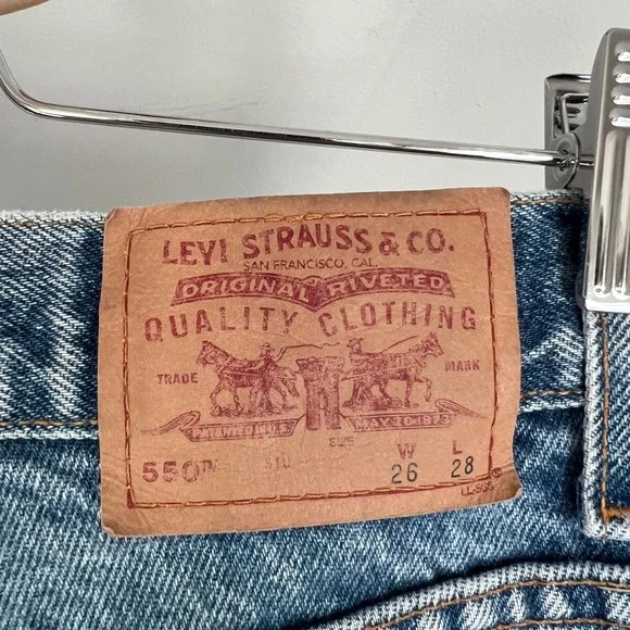 Vintage 90s Levis 550 Relaxed Fit Student Fit Jeans Women's Size 26 Blue Denim